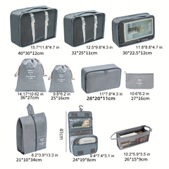 10 Pcs Travel Luggage Bags Dustproof Organizer Portable Storage