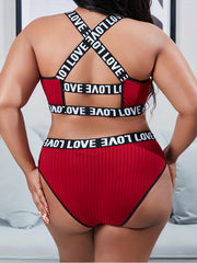  Sports Lingerie Set Criss Cross Bra & Panty Two Piece Set