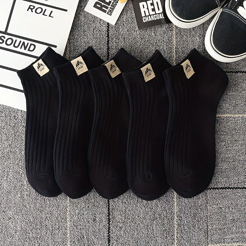 5 Pairs Women's Crew Socks - Comfy & Breathable Low Cut Ankle Stockings