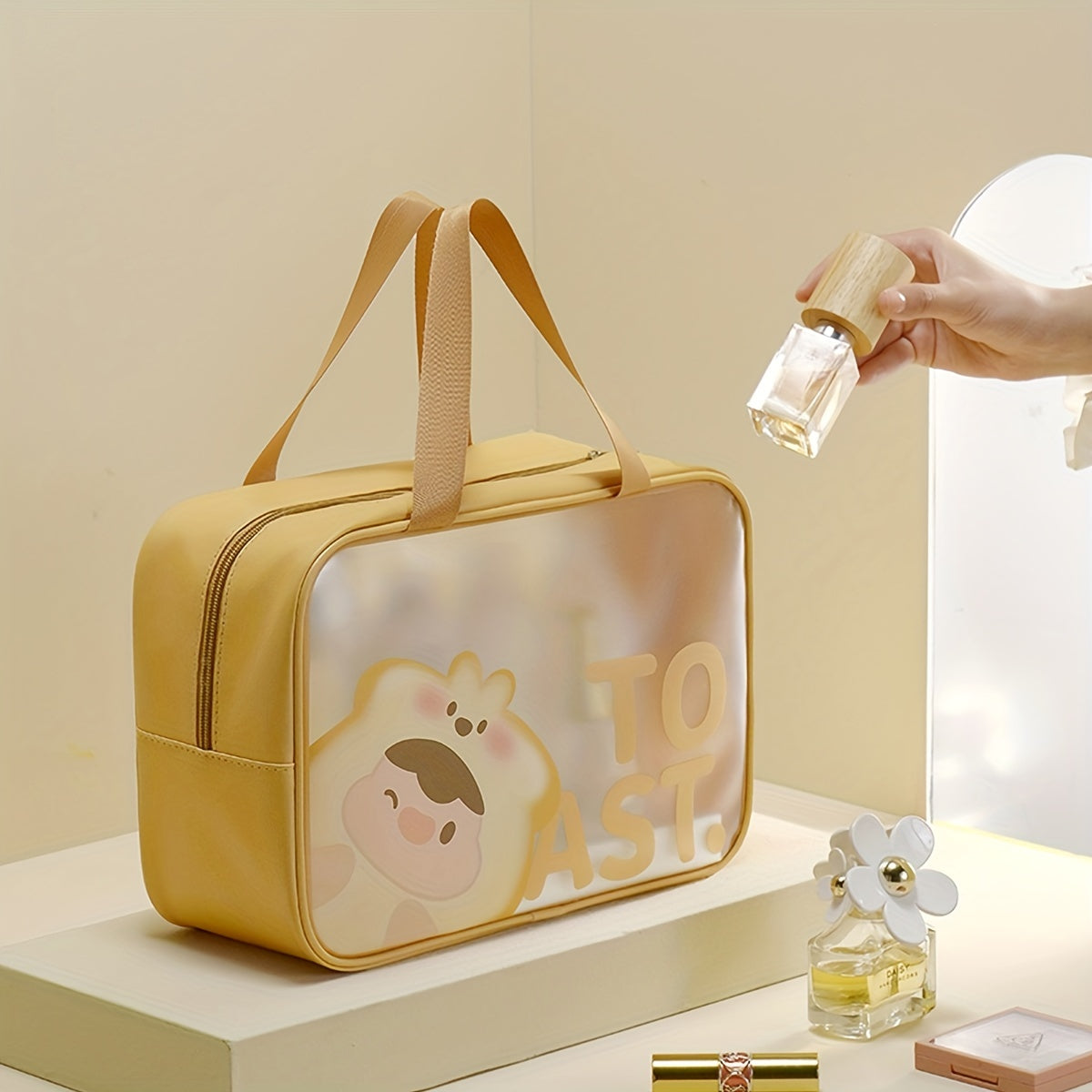 Cartoon Transparent Toiletry Bag Waterproof Travel Cosmetic Storage Bag
