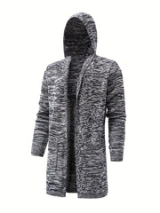 Knitted Hooded Cardigan Men's Warm Overcoat
