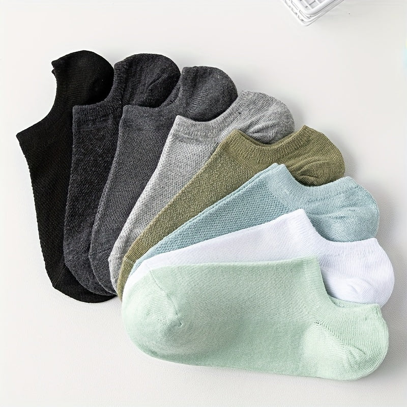 Breathable Lightweight Ankle Socks Women's Stockings - 8 Pairs Solid Socks