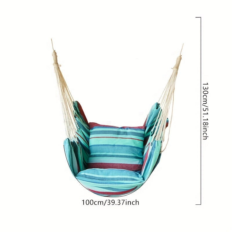Garden Cotton Hammock Chair with 2 Cushions