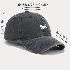 Puppy Embroidery Baseball Cap Cartoon Dog Washed Distressed Dad Hats