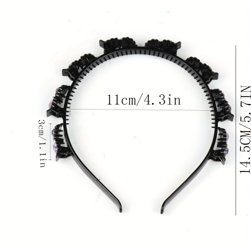 Vintage Rhinestone Flower Headband Hair Styling Accessories