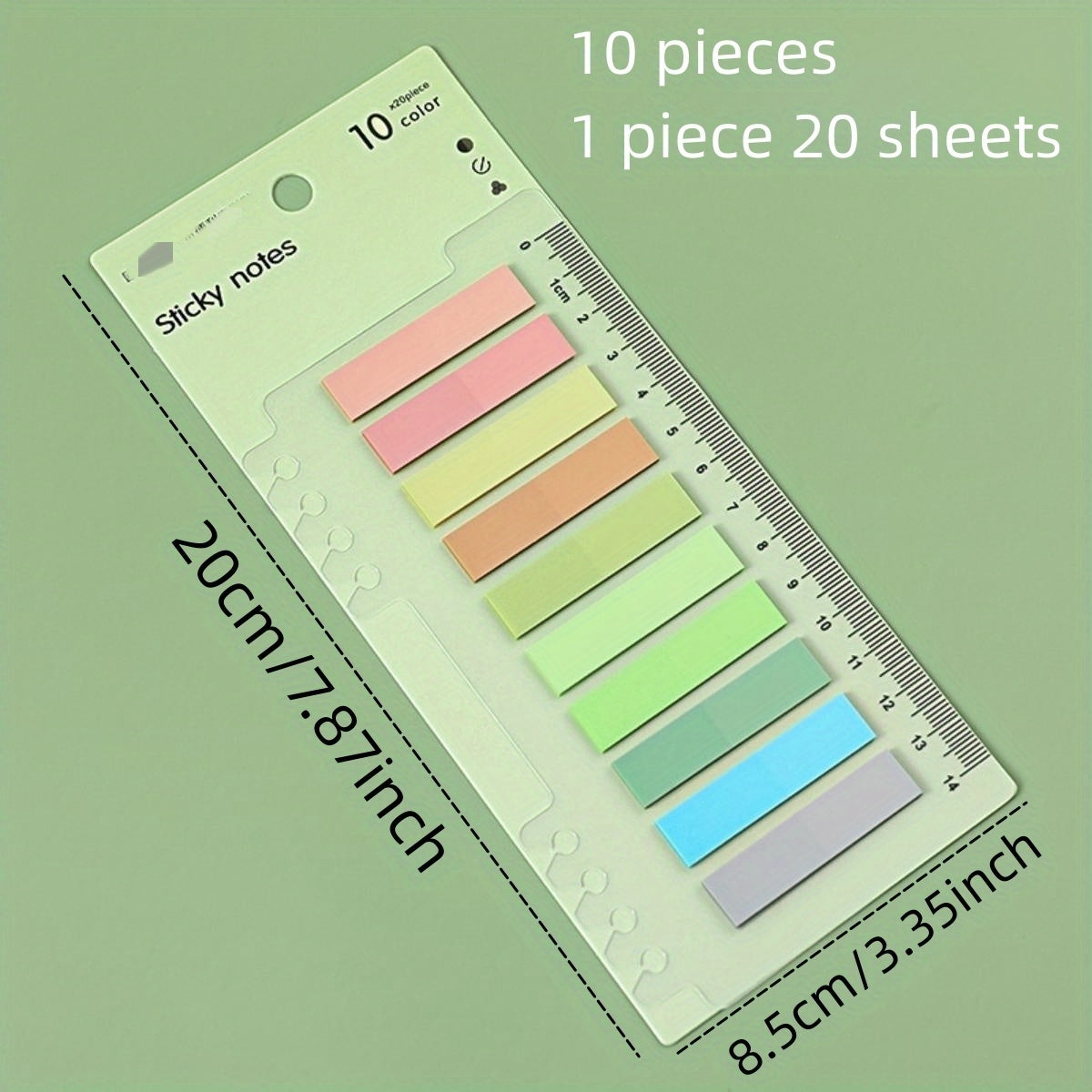Morandi Sticky Notes 20 Sheets - Fluorescent Index Sticker