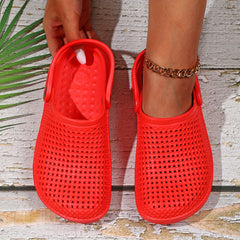 Women's Casual Garden Clogs Hollow Out Closed Toe Slip On Shoes