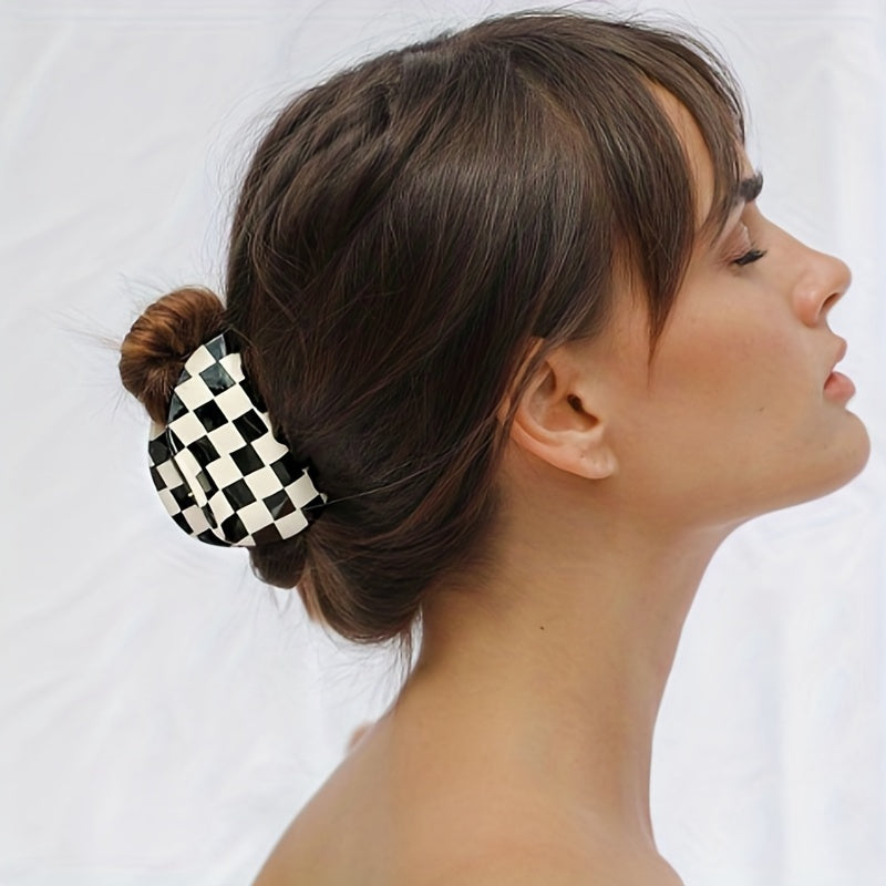 2pcs Plaid Non-slip Grippers 80s Retro Girls Shark Claw Classic