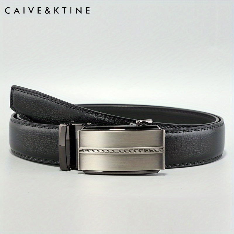 Caivektine Men's Cowhide Belt Business Casual Leather Belt