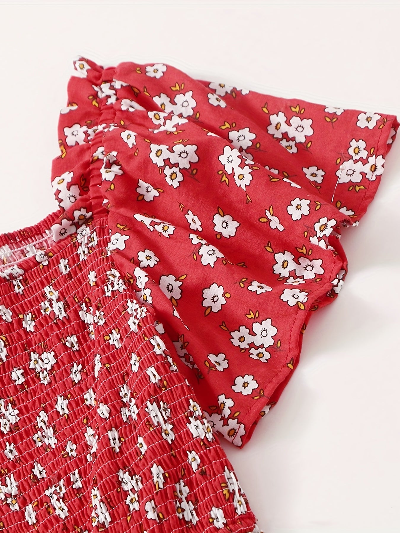 Summer Floral Ruffle Sleeve Baby Girl's Jumpsuit & Woman's Bodysuit