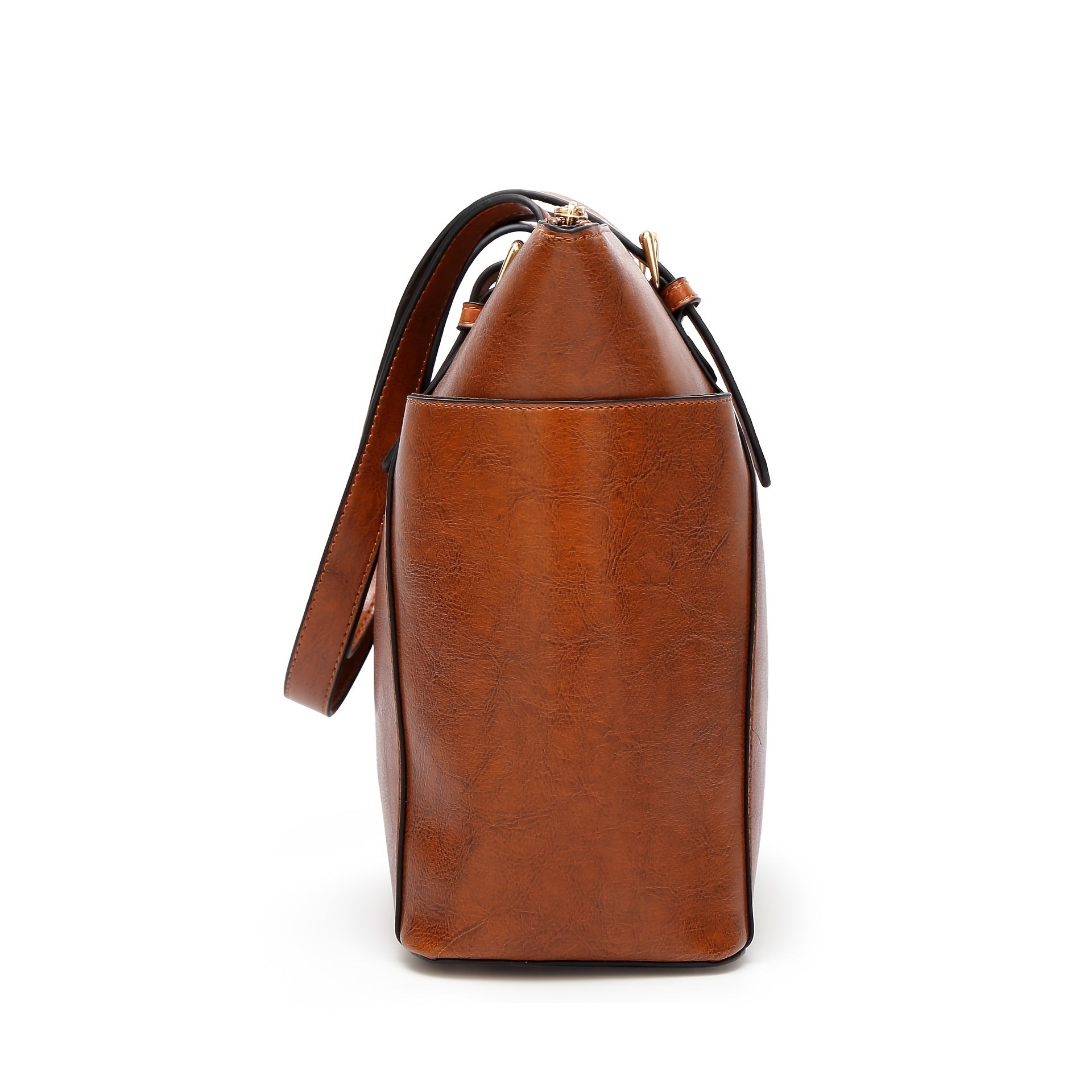 Vintage Style Faux Leather Tote Bag Women's Handbag