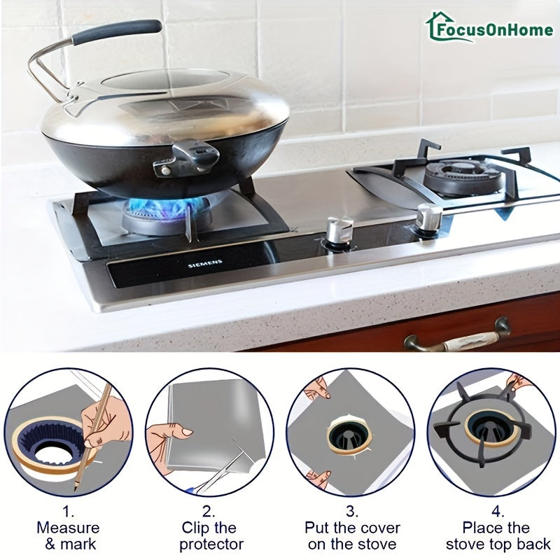 Gas Stove Mat, Heat Resistant Top Liner, Silicone Bib Liners