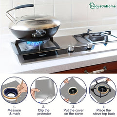 Gas Stove Mat, Heat Resistant Top Liner, Silicone Bib Liners