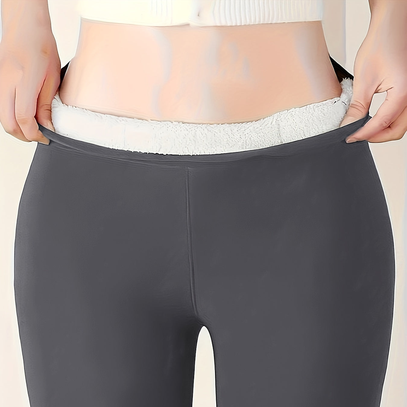 Plush Lined Opaque High Waist Thermal Leggings Women's Stockings