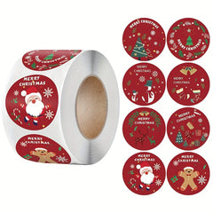 500 Merry Christmas Stickers Roll 2.54 cm Gift Sealing for Children