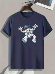 Astronaut Graphic Tee for Men, Casual Summer T-shirt