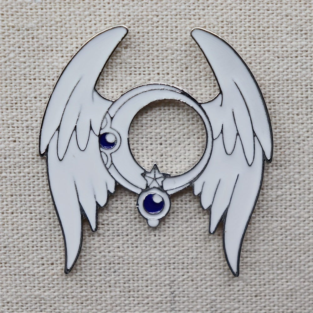 Enamel Star Moon Feather Brooch Men's Fashion Jewelry