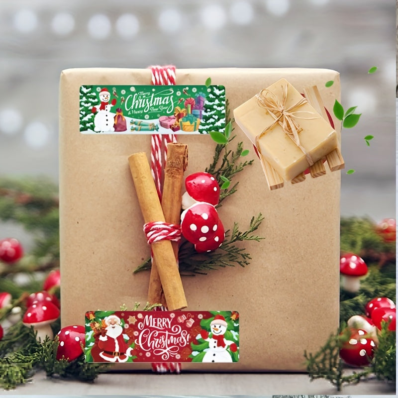 120pcs Christmas Self adhesive Stickers, Multiple Patterns, Gift Bag Decoration