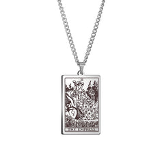 Vintage Tarot 20 Main Cards Steel Necklace Men's Stainless Steel