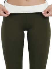 Women's High Waist Fleece Leggings Winter Warmth