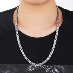 Stainless Steel Funky Flat Chain Necklace for Men