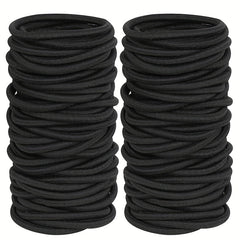 40pcs Black Hair Ties Extension Ring Headwear Hair Rope Rubber Band
