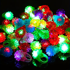 Luminous Ring 6 Colors Mix, 6-90pcs Birthday Party Halloween Christmas Gift