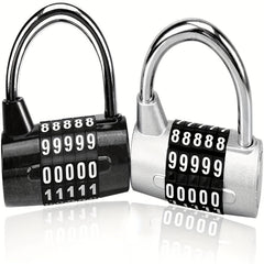 5 Digit Combination Lock 2 Pack, Padlock with 2 Combination Locks