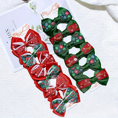 Christmas Hair Clip Bow Decor Duck Billed Clip For Side Hair Bang Braids