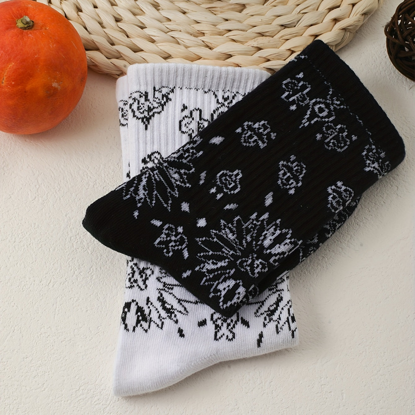 Geometric Pattern Mid Tube Socks for Women