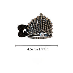 Rhinestone Crown Hairpin Fixed Hair Clip