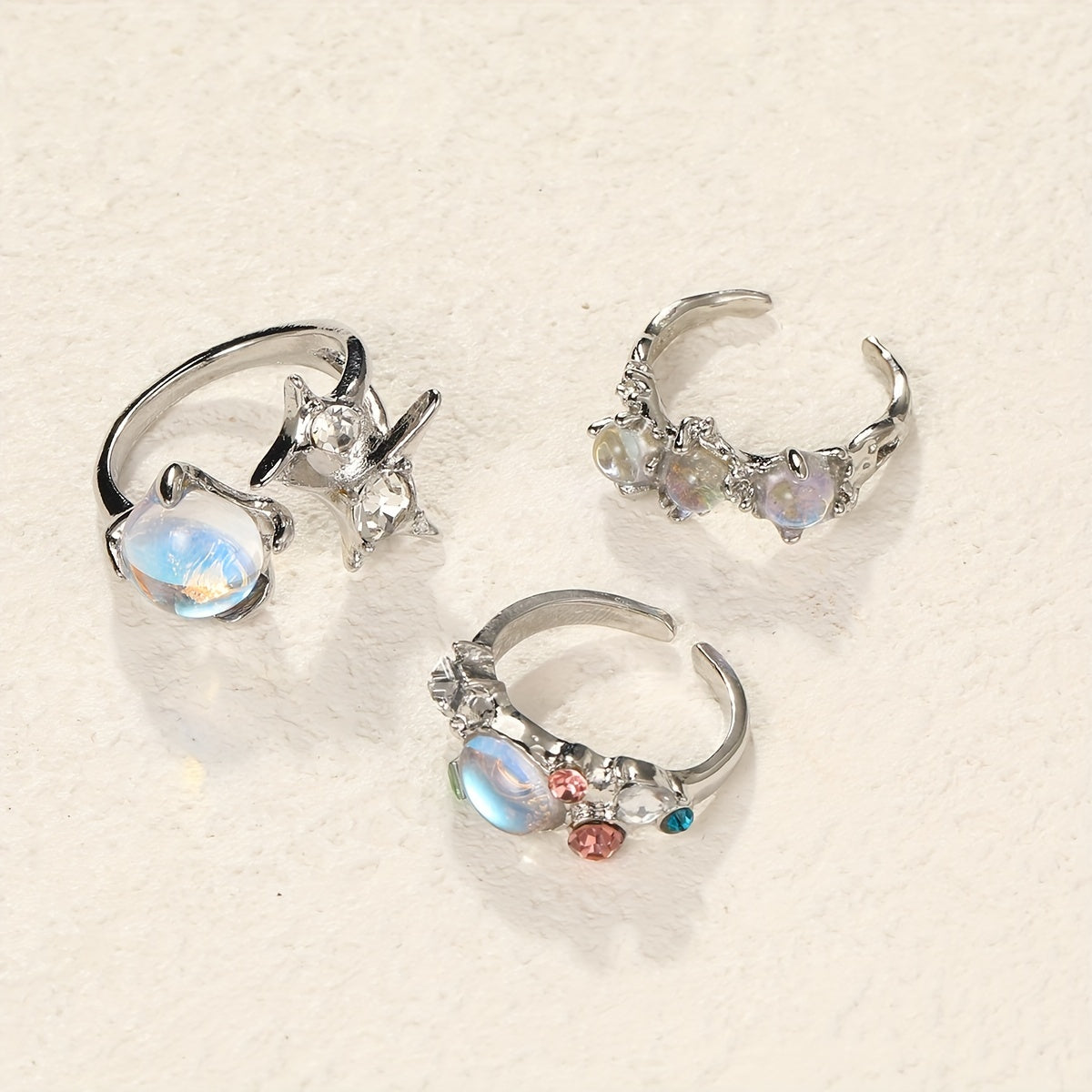 Y2k Moonstone Dazzling Ring for Girls - Daily Outfits Party Accessory