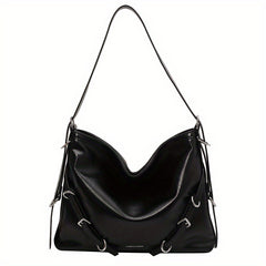 Large Capacity Casual Tote Bag Faux Leather Hobo Bag Women's