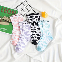 Cow Spot Print Socks Comfy Mid Tube Women's Stockings
