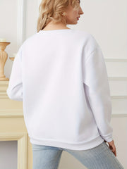 Flower Graphic Print Sweatshirt Long Sleeve Crew Neck Pullover Sweatshirt