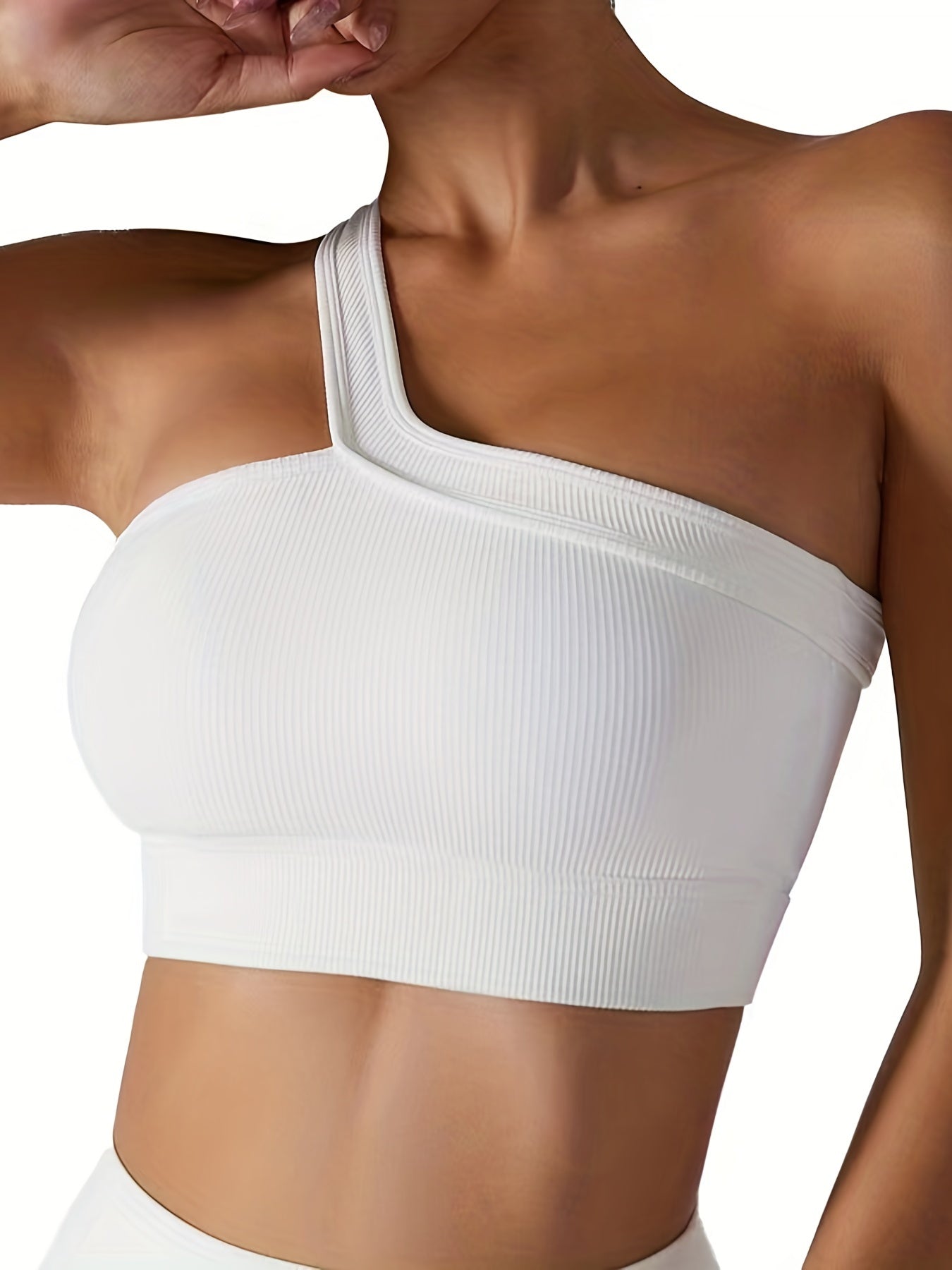 Ribbed Asymmetrical Wireless Bralette Women's Lingerie