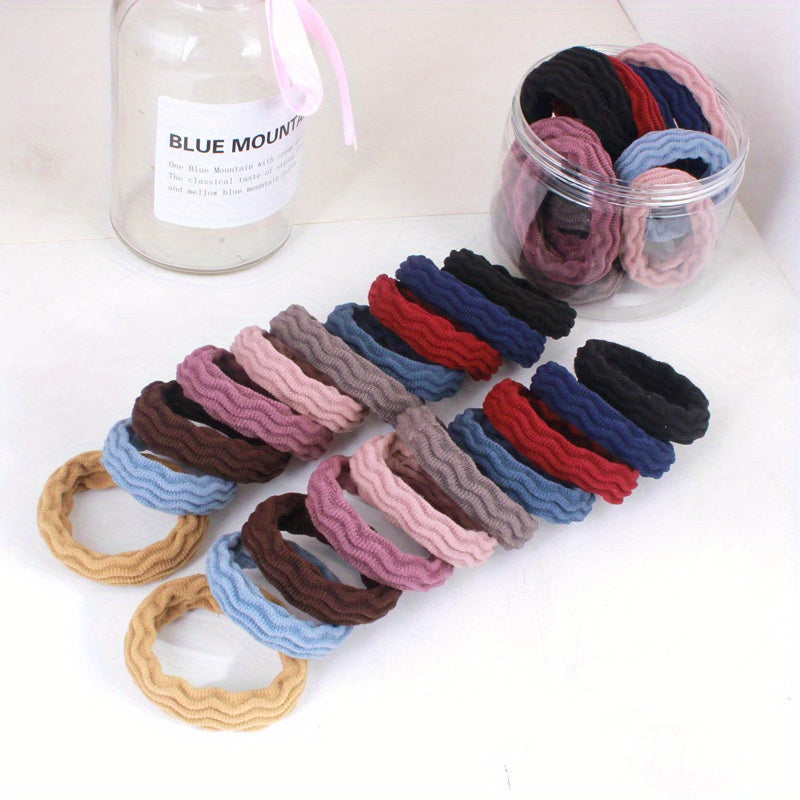 20pcs Elastic Hair Tie Mixed Hair Rope Seamless Hair Ring Ponytail Holder