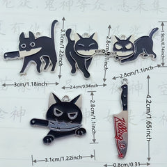 10pcs Halloween Cat & Charm DIY Jewelry Making Supplies