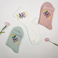 5 Pairs Letter Print Socks Mid Tube Women's Stockings