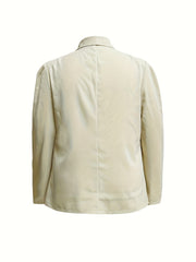  Casual Blazer Women's Plus Solid Long Sleeve Shawl Collar Workwear
