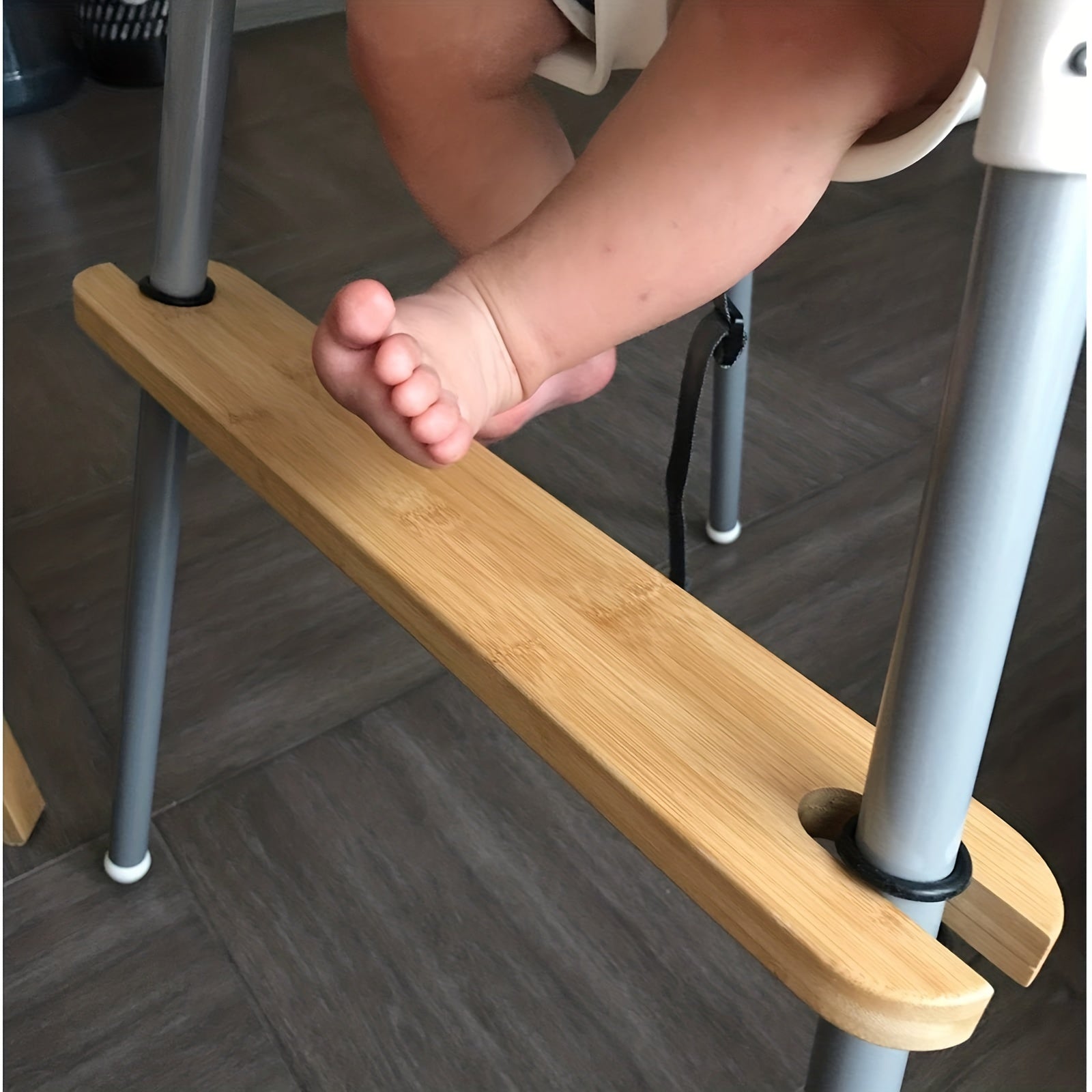 Adjustable Bamboo Baby High Chair Footrest