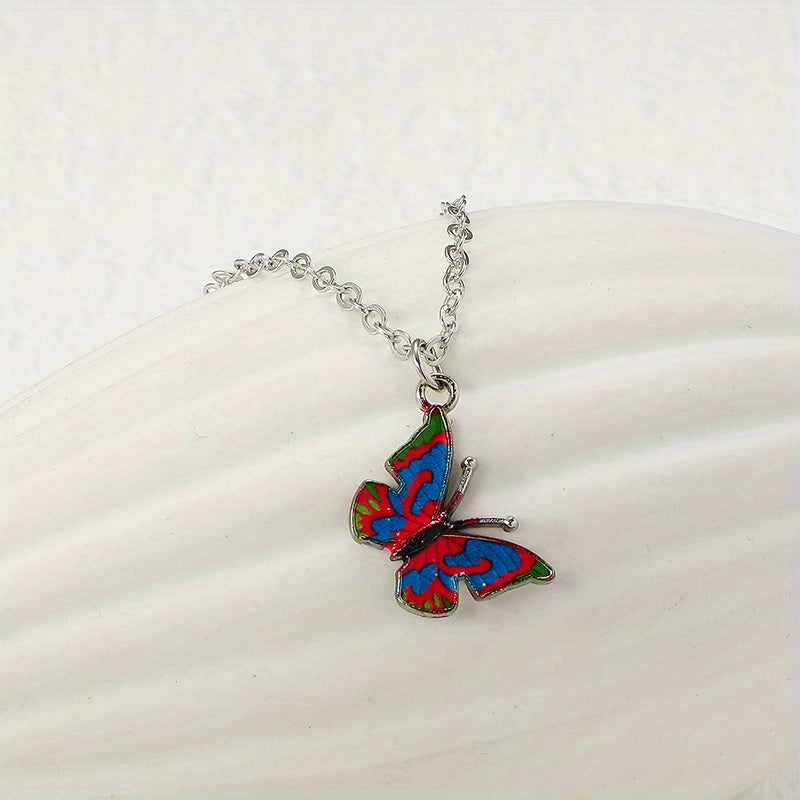 Colorful Butterfly Pendant Chain Anklet Boho Style Adjustable Women Dating Gift