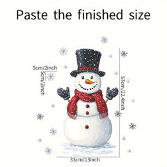 Festive Snowman & Snowflakes Wall Sticker Removable Decal 39.88x59 Holiday Decor