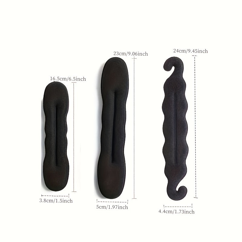 4pcs Solid Hair Bun Maker Sponge Hair Braiding Tool Vintage Magic Hair Styling