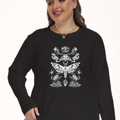  Goth Butterfly & Scorpion Print Pajama Top