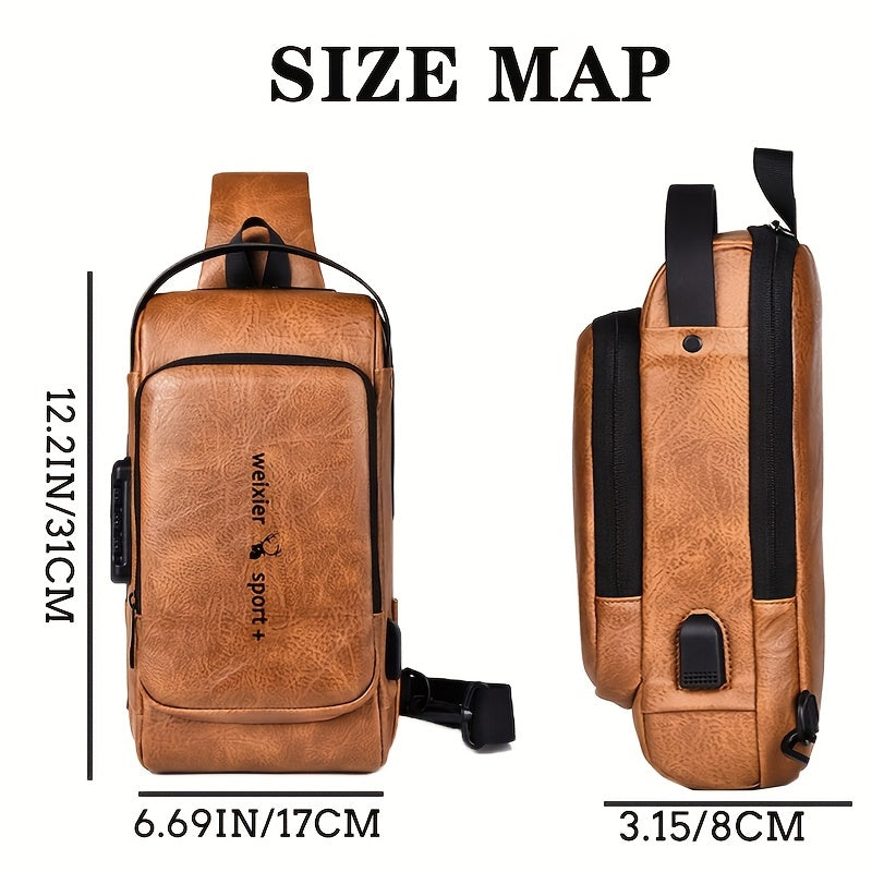 WEIXIER Men's Shoulder Messenger Bag with USB Charging Port