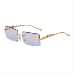 Leopard Temple Square Frame Sunscreen Sunglasses Men Women