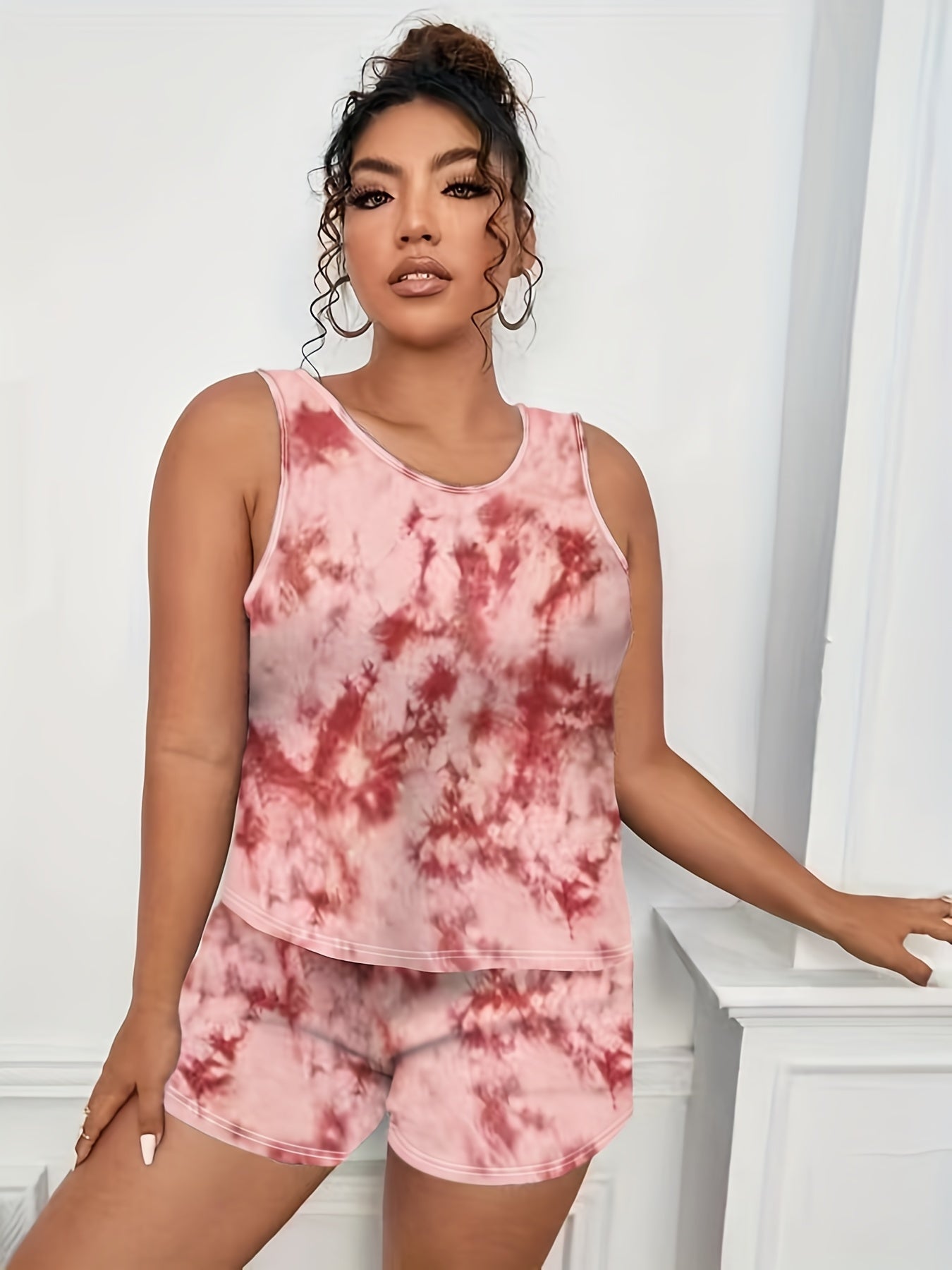  Tie Dye Tank Top & Shorts Lounge Set