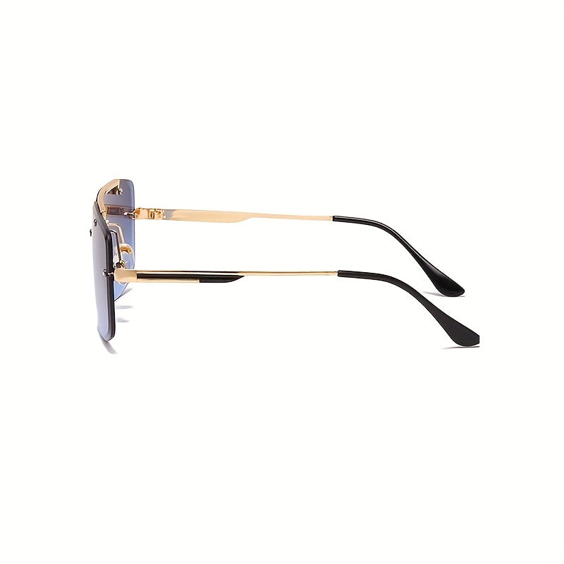 Aviator Sunglasses Gradient Rimless UV400 Metal Glasses