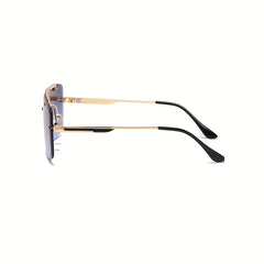 Aviator Sunglasses Gradient Rimless UV400 Metal Glasses